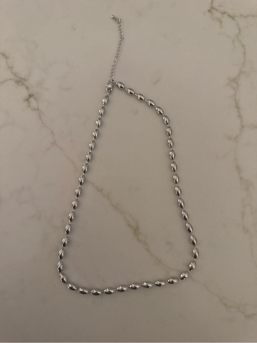 BOUTIQUE - Sterling Silver Bead Chain Necklace - Silver